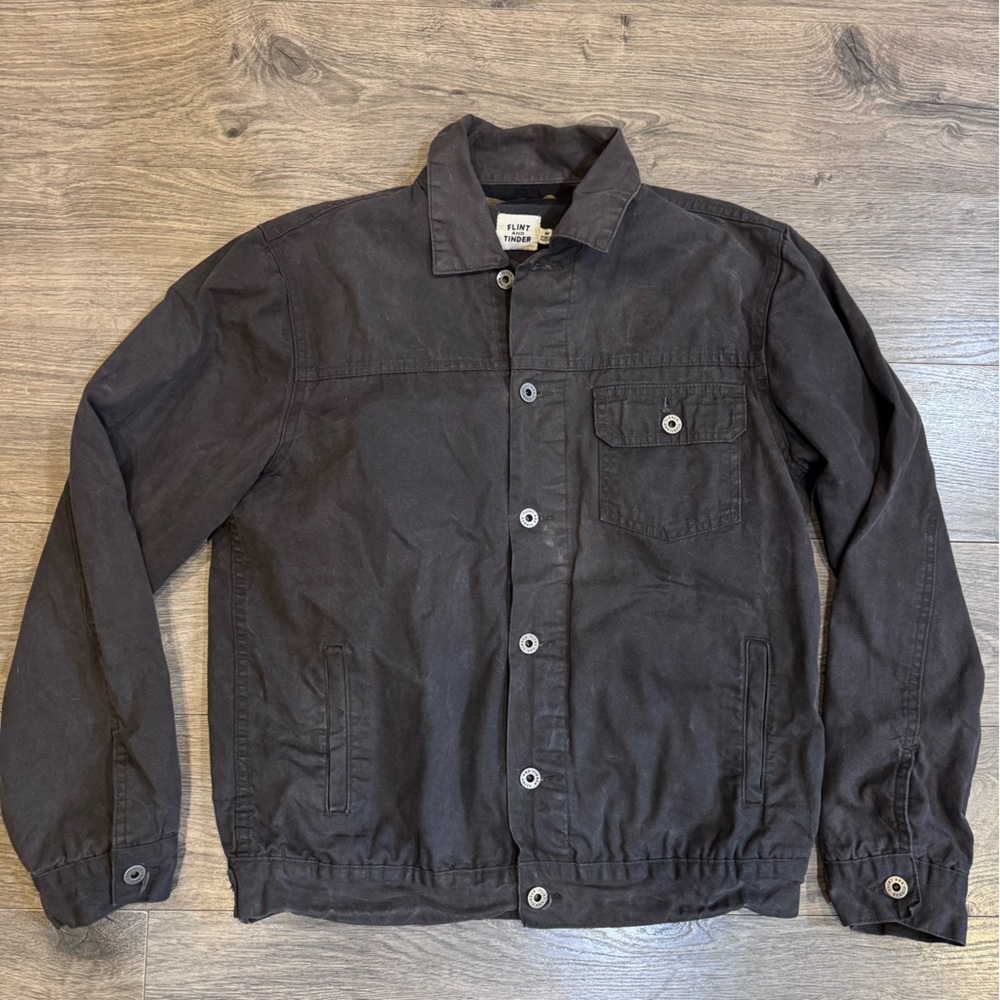 Flint and Tinder Men's Dark Charcoal Button Jacket